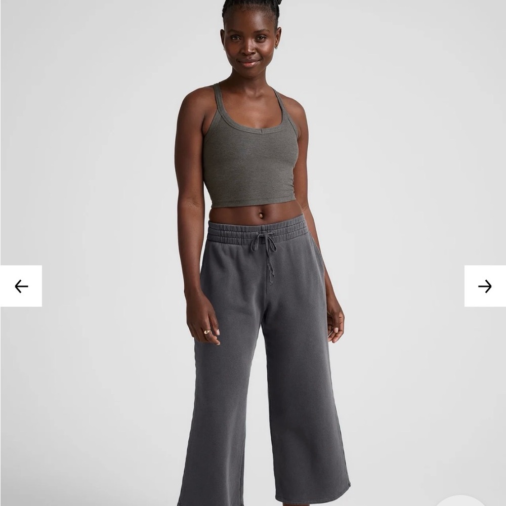Beyond Yoga Cali Wide Leg Cropped Tall Pant M NWT washed black
